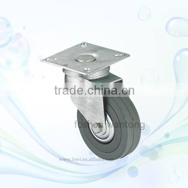 2"-5" Grey Rubber Wheel Light Duty Top Plate Fixed Casters