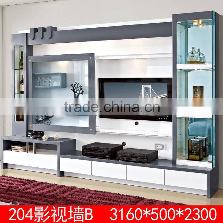 Modern design wall units designs in living room 204B# led tv wall unit