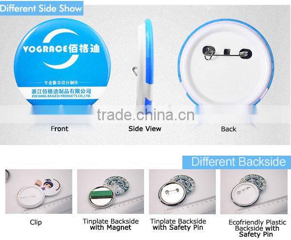 VOGRACE High quality tin button badge