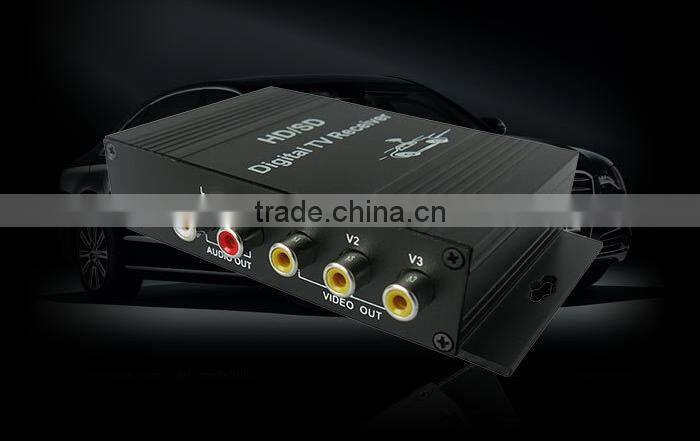 Four way Box Car Mobile ATSC USA Digital TV Receiver M-488X Voltage DC12V For Car DVD Player 4 Video Output