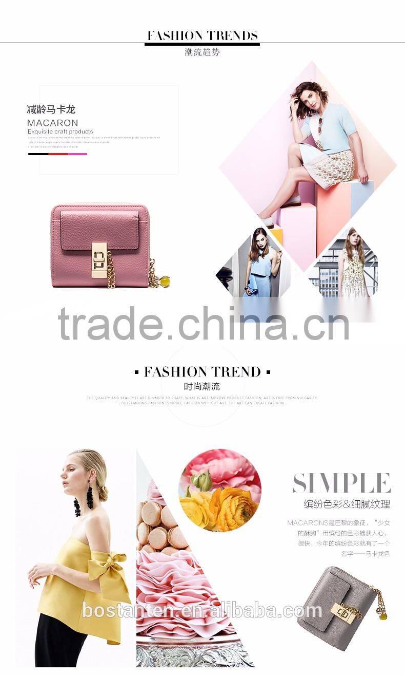 customized hasp open wallet women genuine leather coin hand purse