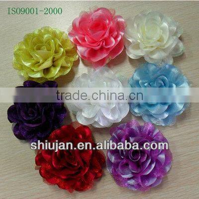 satin ribbon handmade sunflower/fabric flower