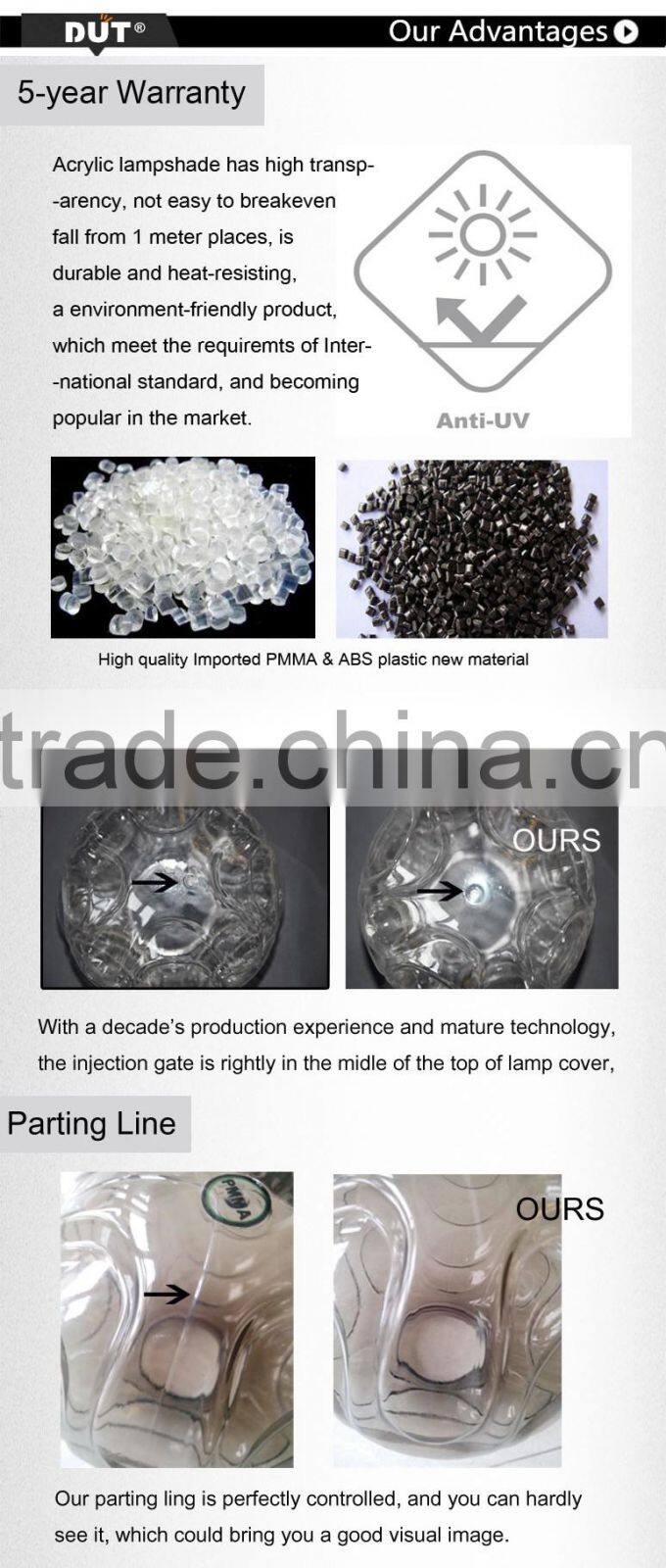 Transparent Competitive price acrylic outdoor globe lamp shade and cover