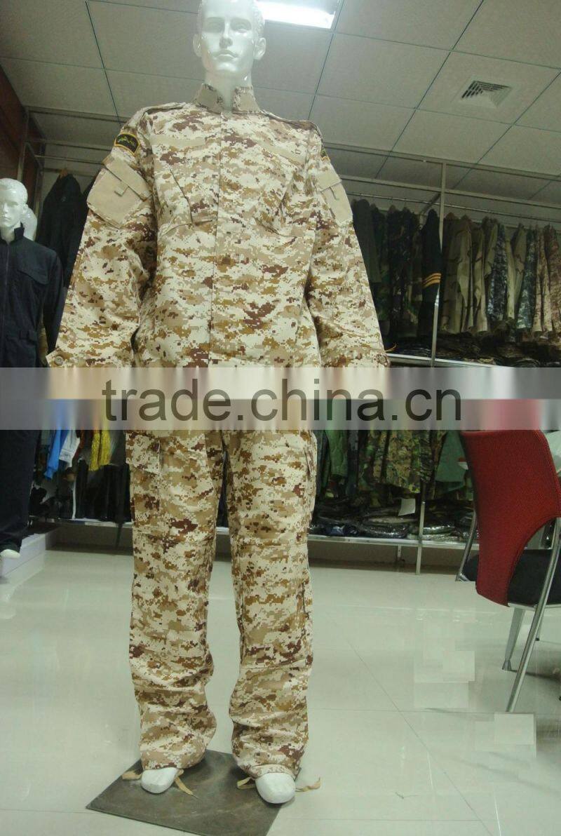 Custom cotton polyest ripstop desert digital camouflage lybria army Vertical Collar Fighting ACU Uniform