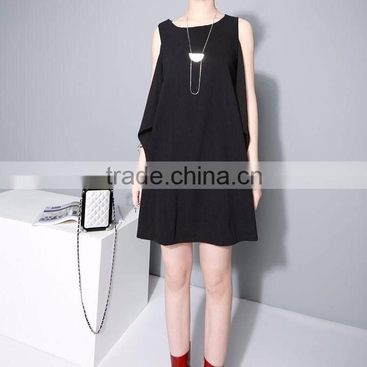 Summer Chiffion Vest Dress Multi-way to Wear Unique Off Shoulder Lace-up Knot Black White