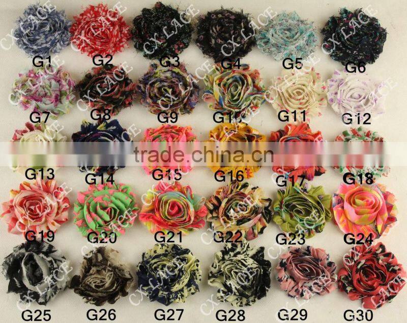 High Quality Shabby Chiffon Flowers for Kids Hair Accessories