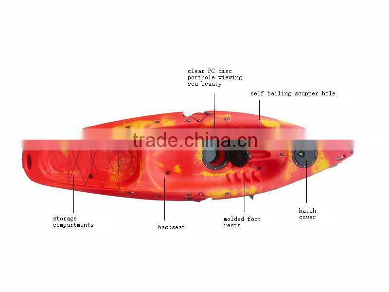 single sit on kayak fishing with view clear port hatch