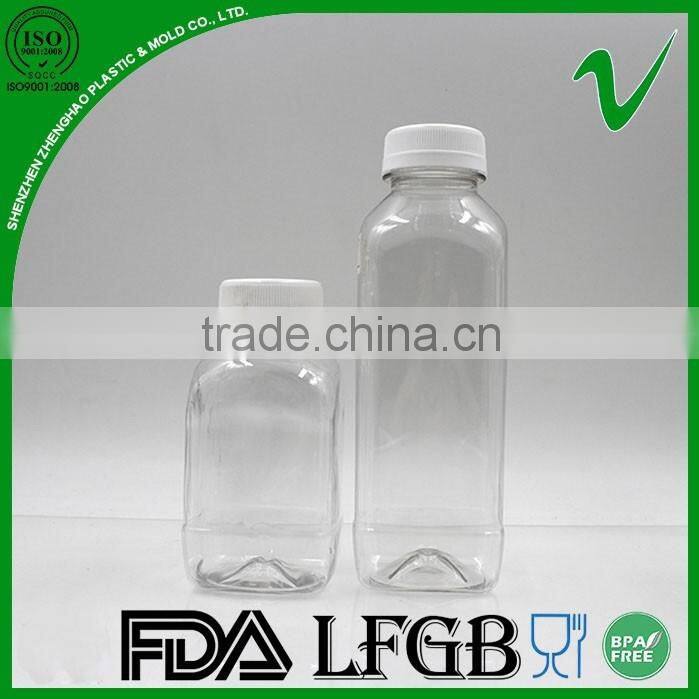 empty colod beverage clear PET fruits juice bottle with food grade