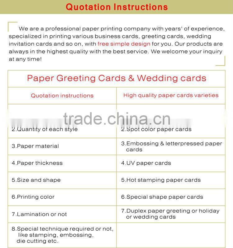 Top grade branded wedding invitation card guangzhou