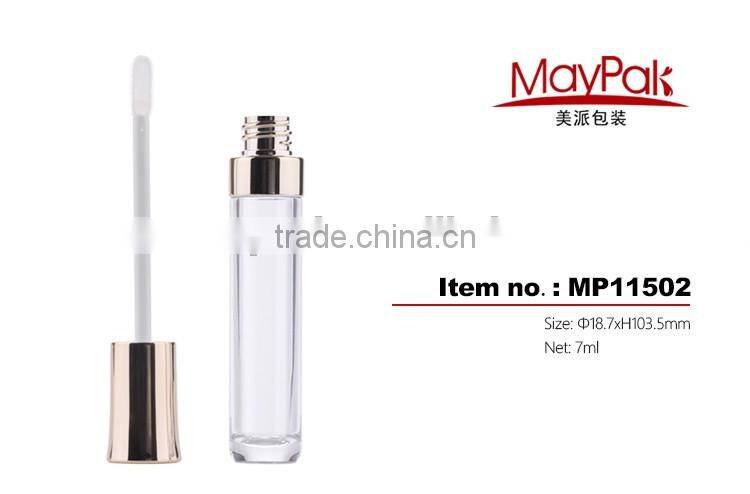 gold cap and collar lipgloss tube containers