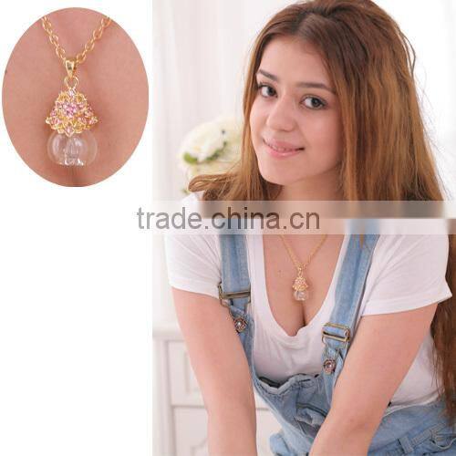 Crochet shaped Perfume bottle jewelry Necklace for women wholesale