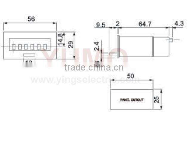 LFC-6S 6 digit digital counter meter with zero clear Electromagnetic counter magnets counter