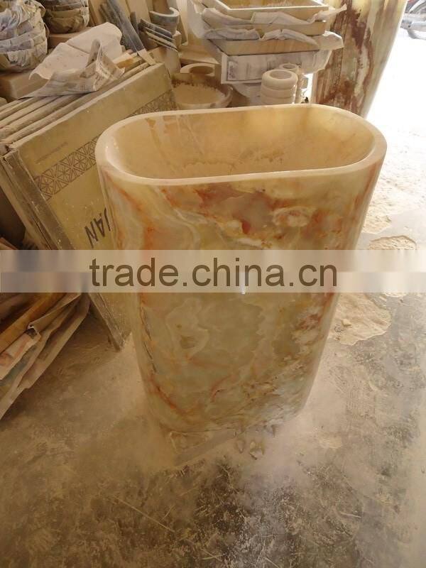 Morden luxury BACKLIT ONYX PEDESTALS SINKS