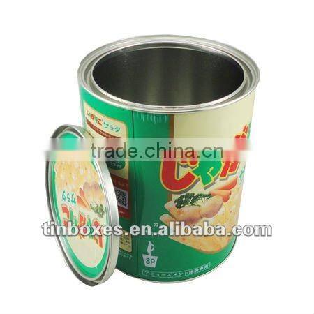 french fries tin can with plastic lid