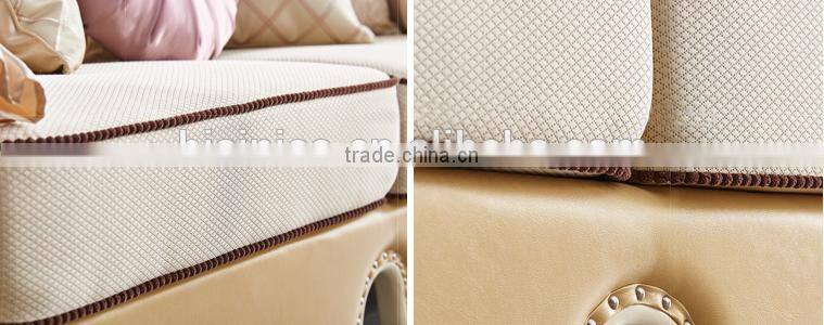 Concise peachblossom carving leather sofa set