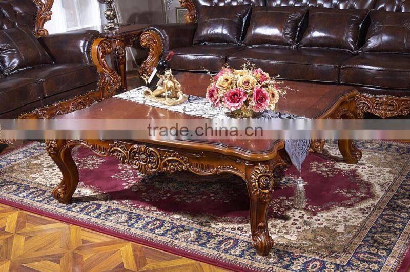 Bisini Classic Style Living Room Coffee Table Furntiure, Hand Carved Wooden Centre Table