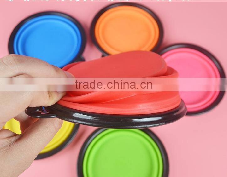 2017 Hot Portable Collapsible Silicone Pet Bowls Dog Bowls feeding dog dishes