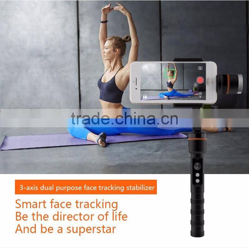 Hot Bluetooth Handheld 3Axis Face Tracking Stabilizer For Mobilephone/Camera Photographing,Dual Purpose Professional Stabilizers
