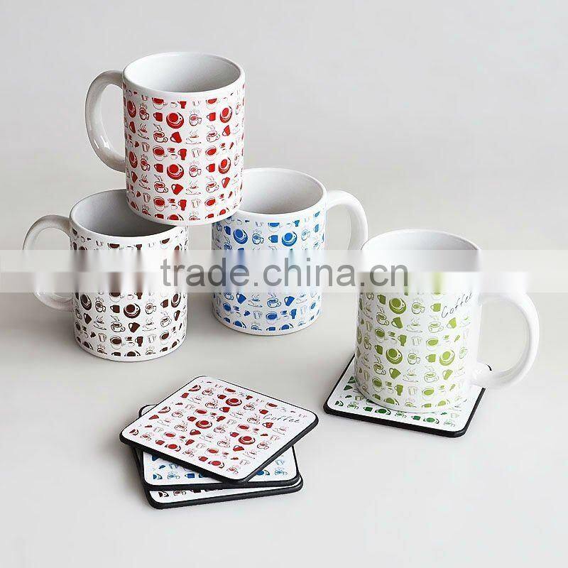 ceramic coaster with cork frame