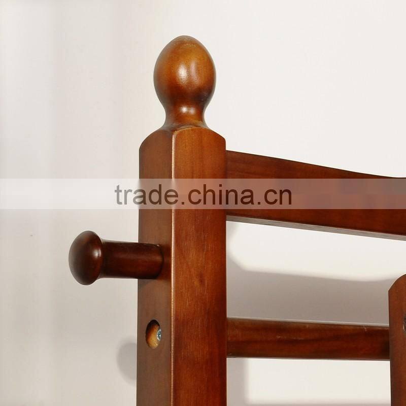 wooden clothe rack with Omni-directional wheel wooden coat hanger