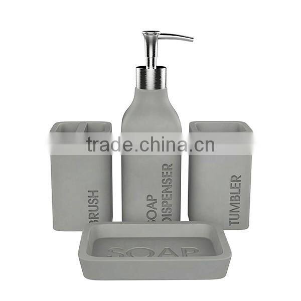 Natural concrete home hotel decoration cement bath accessory with word deboss