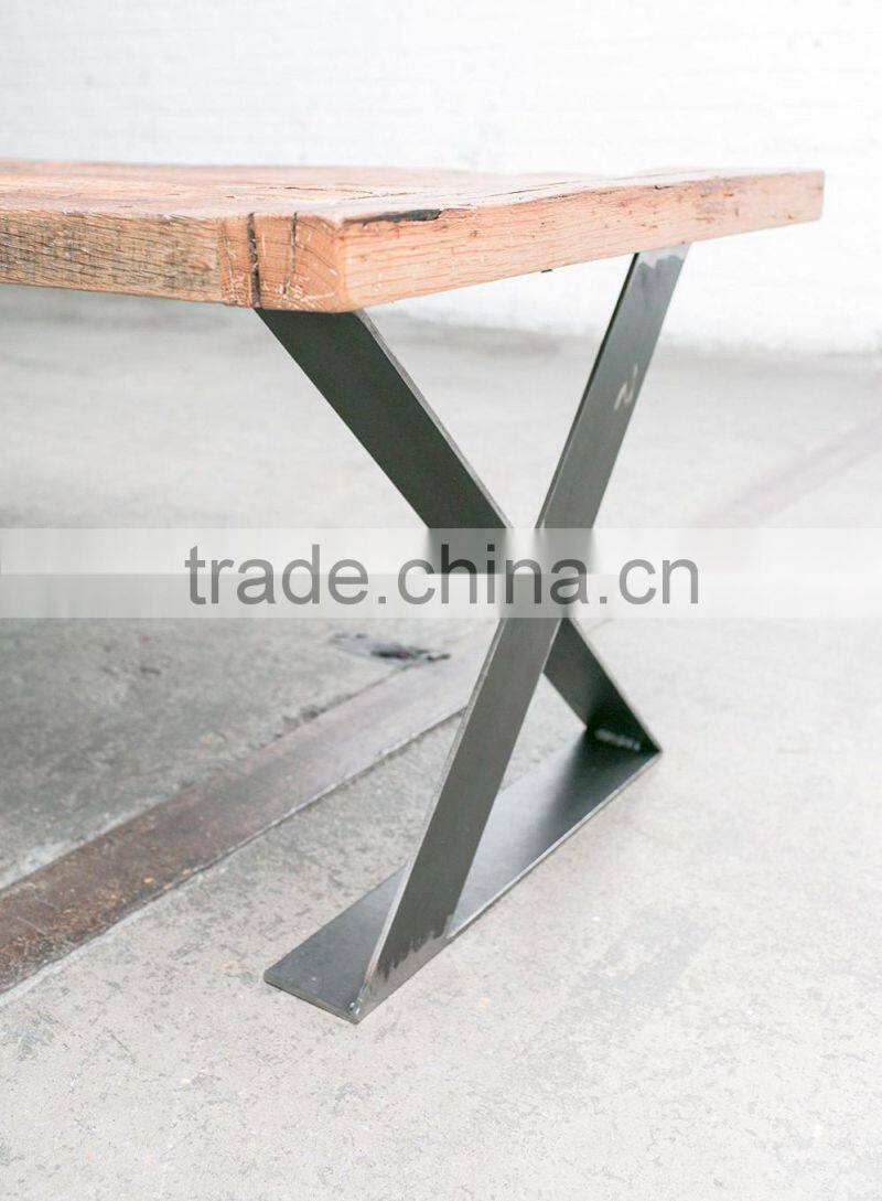 industrial wooden stainless steel table legs ,tale base,dining table
