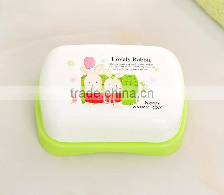 innovative design portable elliptic plastic soap dish box with draining tray