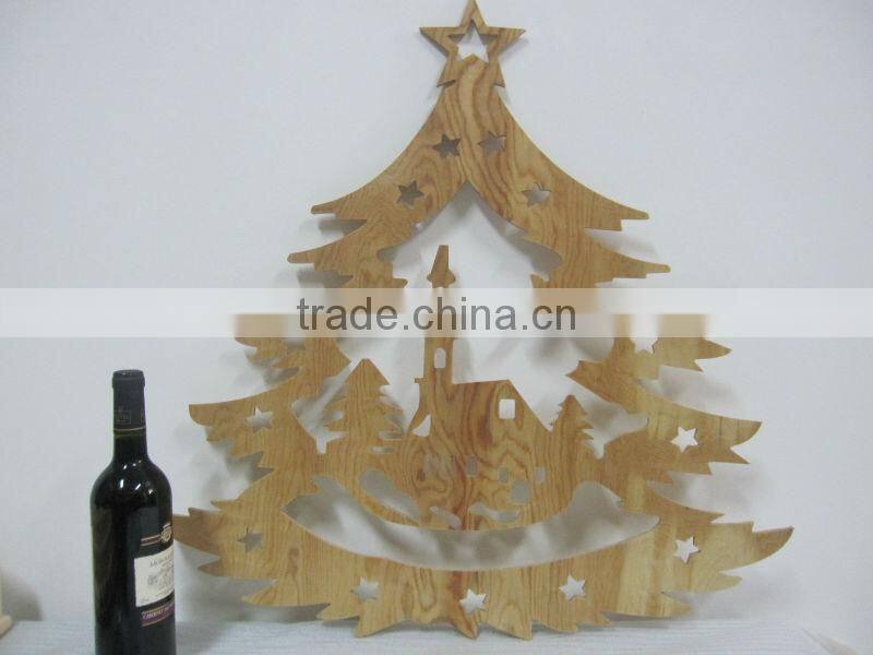 wooden tree Xmas decoration