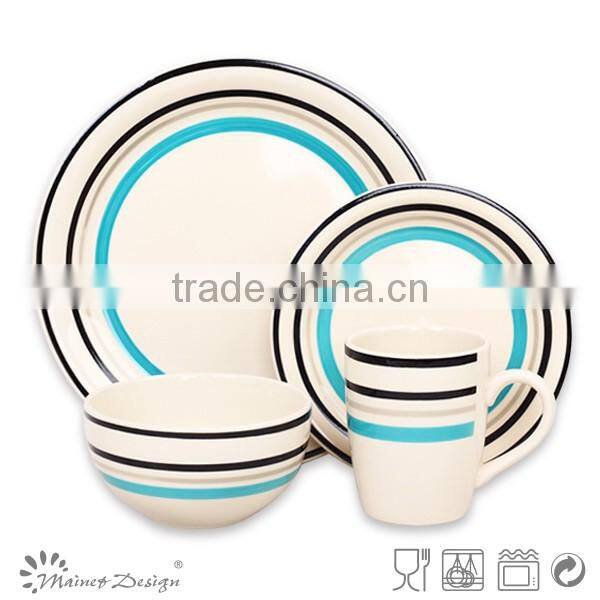18pcs colorful stripe cheap ceramic dinner set ceramic cheap ceramic round dinner set