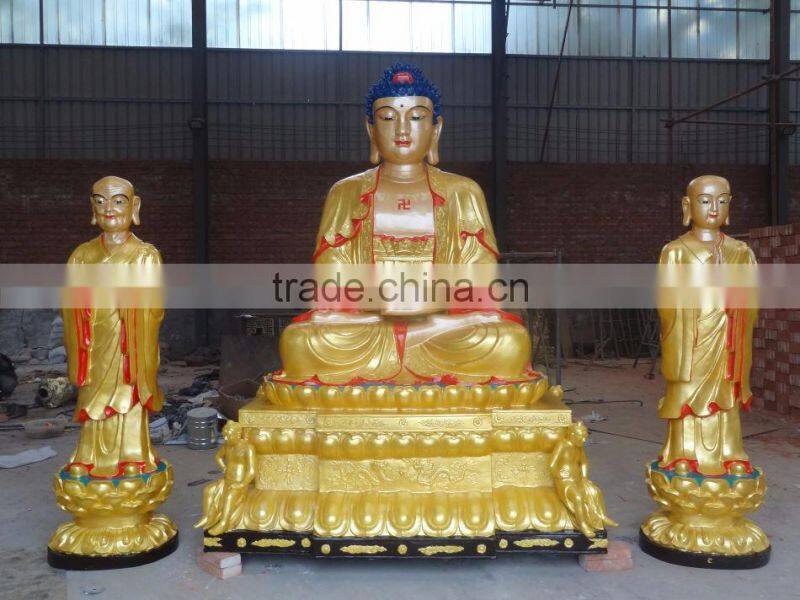 Eastern style outdoor fengshui crafts fiberglass buddha garden statue hot sale