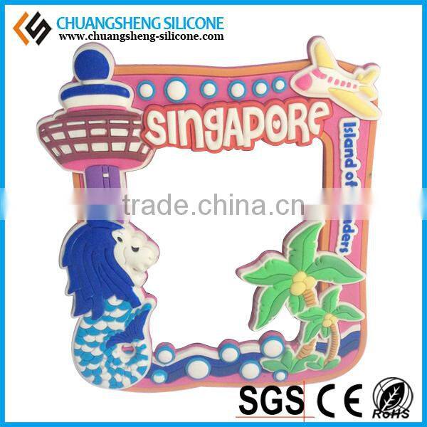 custom promotion soft pvc photo christmas frame Fashion Cartoon soft pvc photo frame