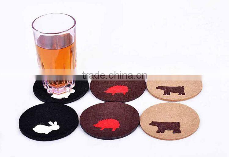 multi shaped felt coaster/deer/rabbit/cat/hedgehog