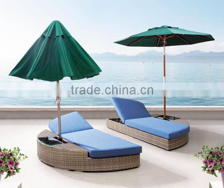 Adjustable double rattan sunbed/Lounge chair (BF10-R63)