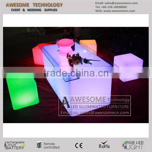 rectangular outdoor led lighting decorative table