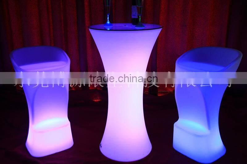 2016 new design LED high top bar cocktail chairs and tables