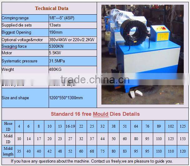 FY51 large diameter hose crimper, most popular hose crimper, fittings hose crimper