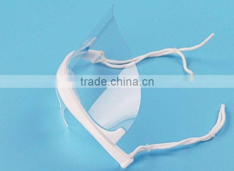 Factory good price imported material catering industrial big smile sanitary plastic transparent face mask for food service