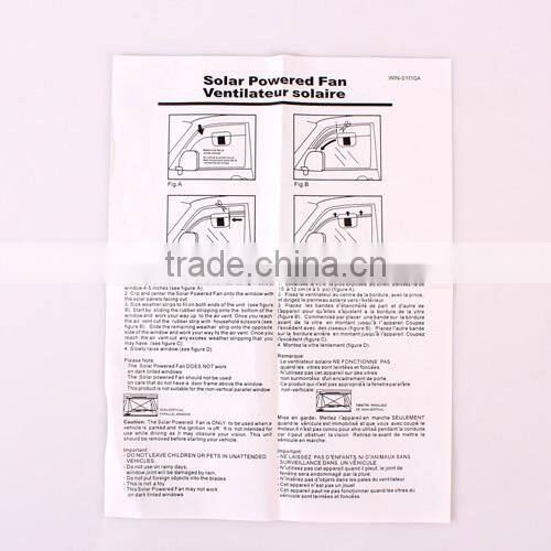 1W Rechargeable Solar Power Auto Vent Car Fan