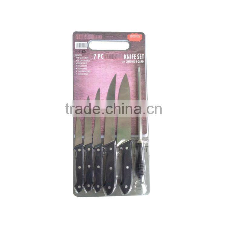 7PCS knife set with cutting board