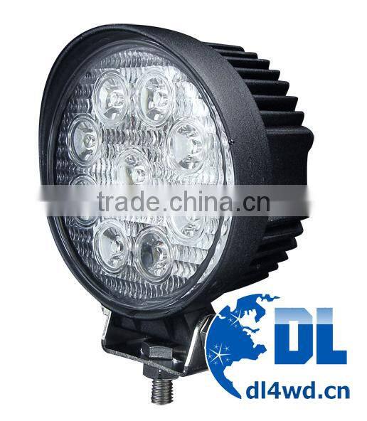 offroad round led work bulb, auto led working lamp, 27w led work light for trucks