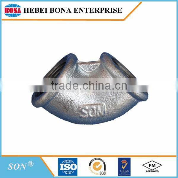 "SON" brand hot dipped galvanized BS standard malleable iron pipe fittings with low price