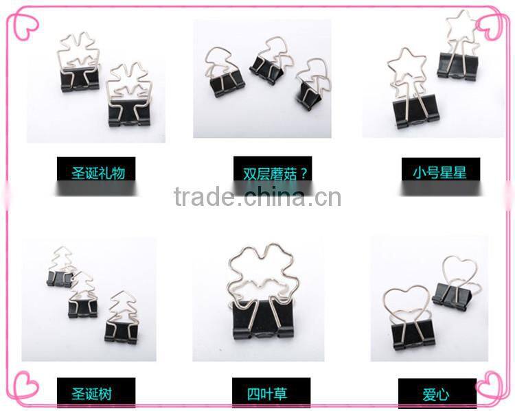 Office stationery assorted shapes metal binding clips
