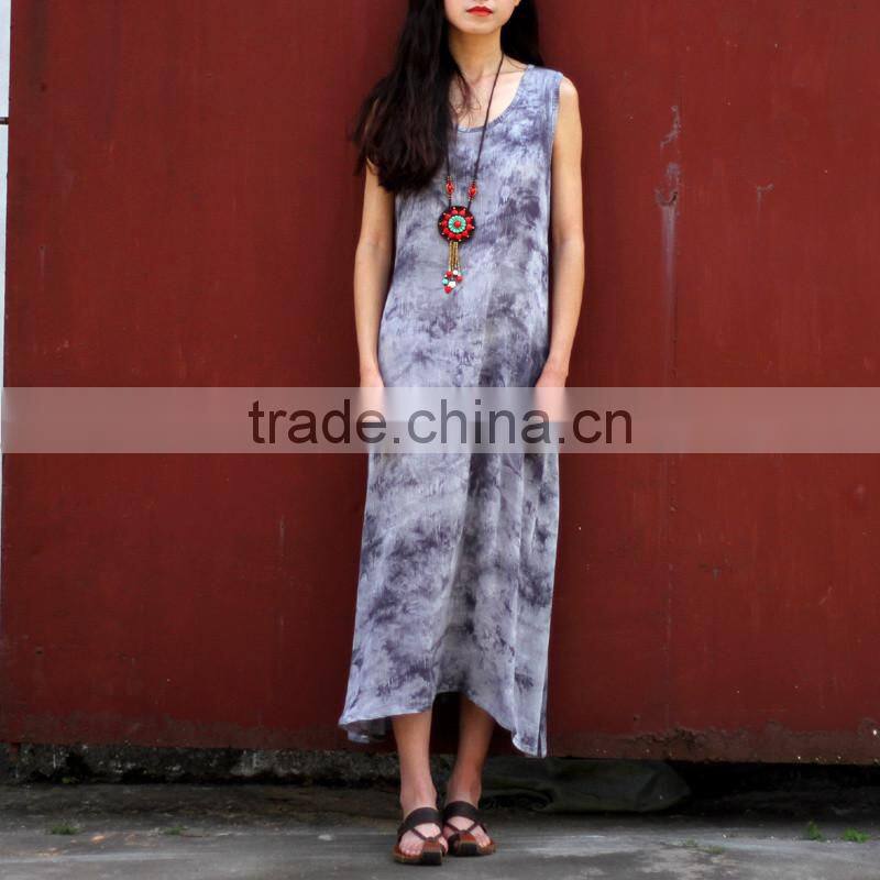 women's Tie Dye Maxi rayon Dress, summer dress