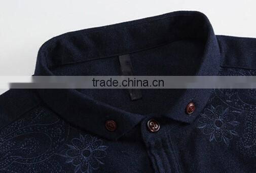 high fashion embroidery slim fit shirts for man