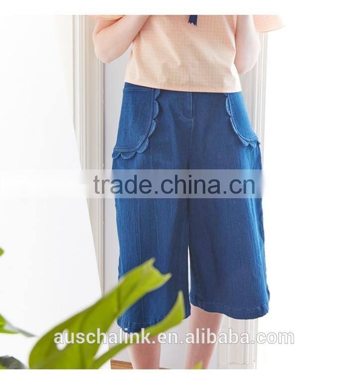 latest design high waist lady fashion classic blue jeans pants
