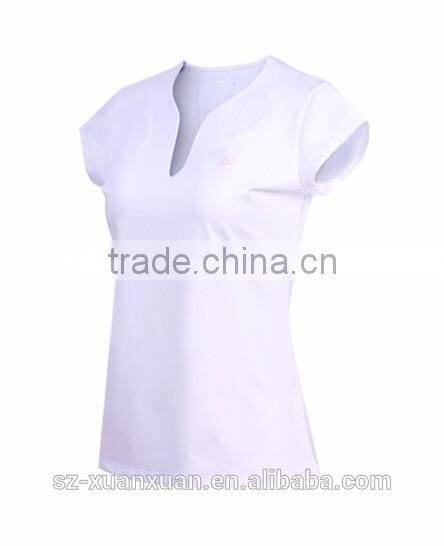 Wholesale candy color shirt body tight v-neck sportsware T-shirt for women