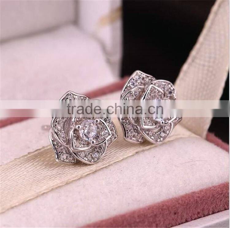 women stud earrings, cheap earrings made in china, hollow out flowers stud earrings