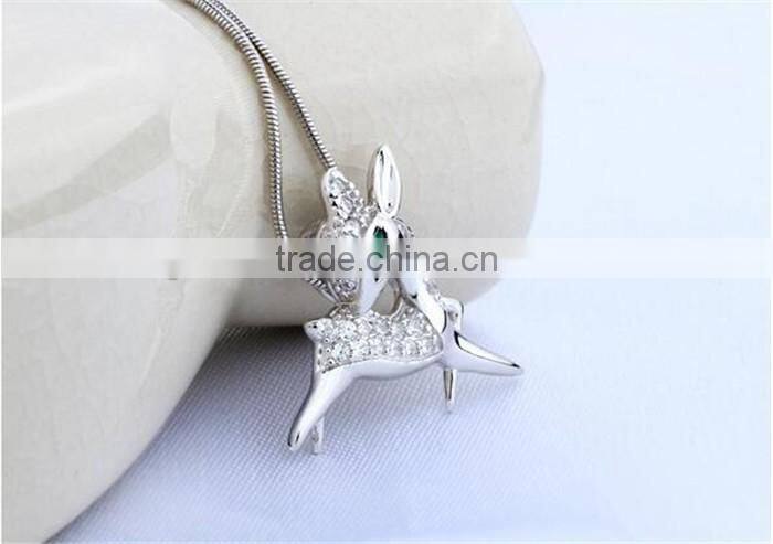 deer shape zircon pendant 925 sterling silver pendant jewelry