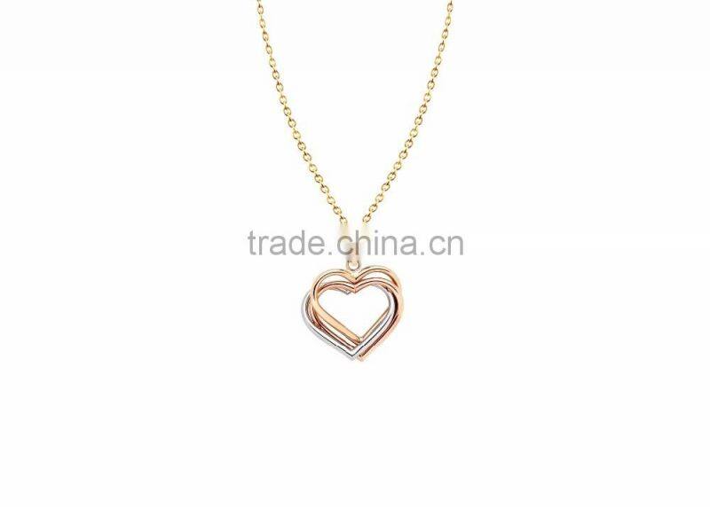 Latest Ladies Tri Color Heart Pendant