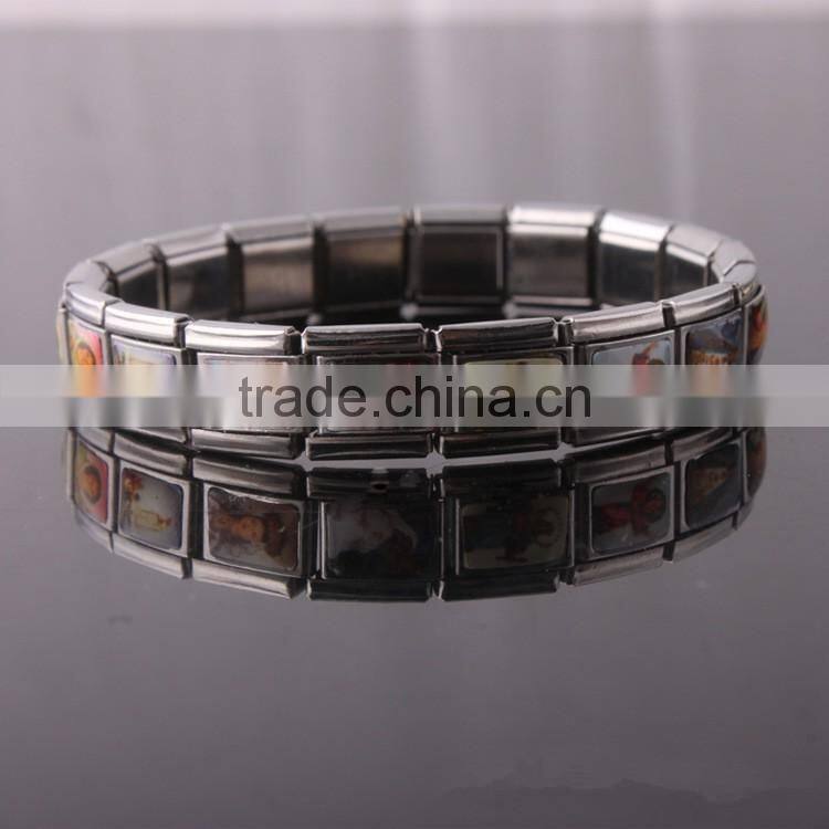 Fashion italian costume jewelry Cool Rhodium Color Man Bracelet Stainless Steel heavy chain link Bangle